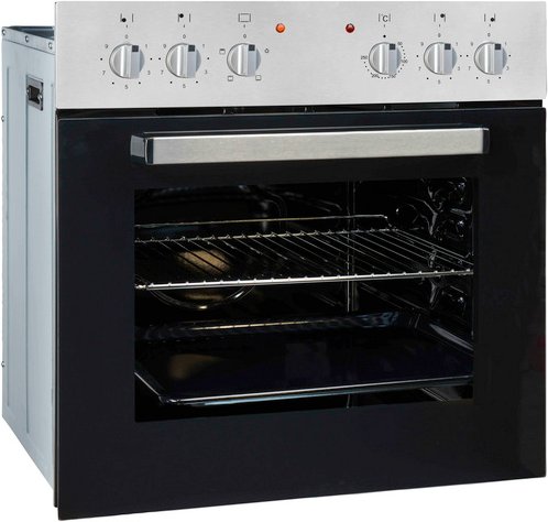 Exquisit Einbau-Herd-Set, 59 l, 4 Kochfelder - silberfarben