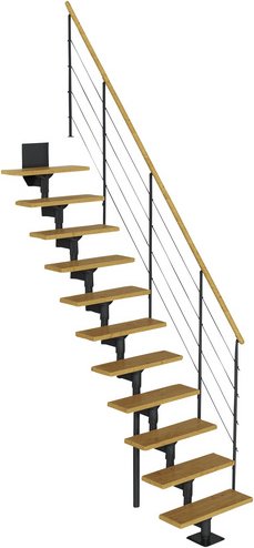 Thumbnail - DOLLE Mittelholmtreppe, Metall, 11 Stufen, max. Geschosshöhe - grau