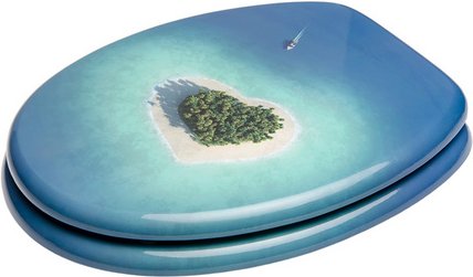 Thumbnail - Sanilo WC-Sitz, BxL: 37,7 x 47 cm, Dream Island - blau
