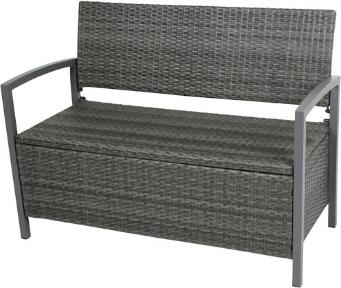 GARDEN PLEASURE Bank, Rattan/Aluminium, BxHxT: 117 x 86 x 58 cm - braun