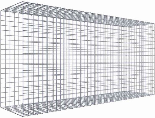 Thumbnail - Gabiona Gabione, silbergrau, Maschenweite 5 cm x 5 cm, C-Ring - silberfarben