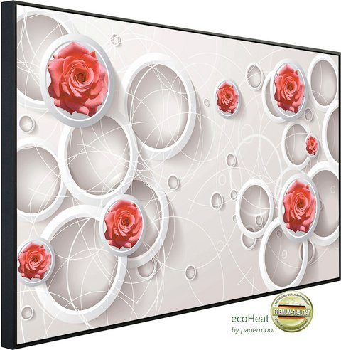 papermoon Infrarotheizung »EcoHeat - Muster mit Rosen «, Matt-Effekt - bunt