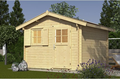 Thumbnail - WEKA Gartenhaus »Premium«, Holz, BxHxT: 380 x 262 x 200 cm (Außenmaße inkl. Dachüberstand) - beige