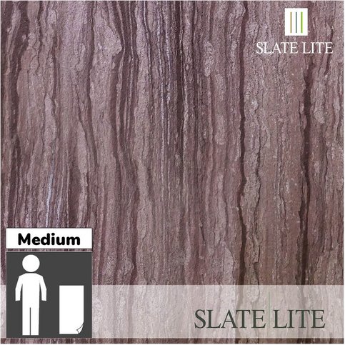 SlateLite Marmorsteinfurnier »Red Creek«, bunt, Leicht-Schiefer - grau