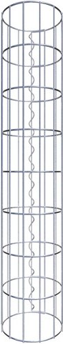 Thumbnail - Gabiona Gabionensäule, silbergrau, ØxH: 22 x 80 cm,Maschenweite 5 x 10 cm - silberfarben