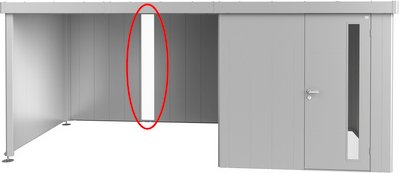 BIOHORT Elektro-Montagepaneel, Länge: 140 cm, silber, für: Biohort MiniGarage Größe L - weiss