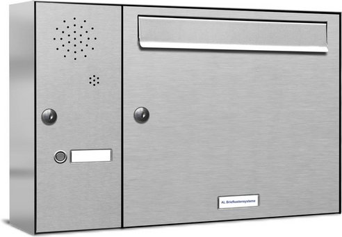AL BRIEFKASTENSYSTEME Briefkasten, Parteien: 1, Aufputzmontage, BxHxT: 153,527 x 34,5 x 11,6 cm - silberfarben