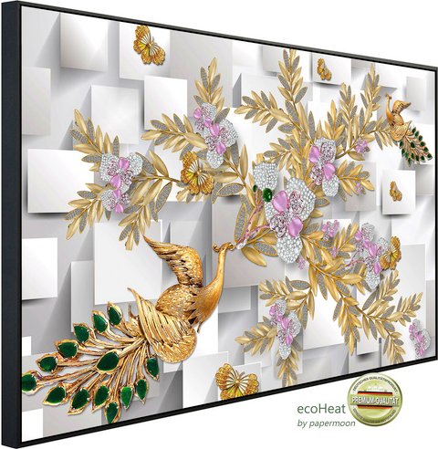 papermoon Infrarotheizung »EcoHeat - Muster mit Pflanzen«, Matt-Effekt - bunt