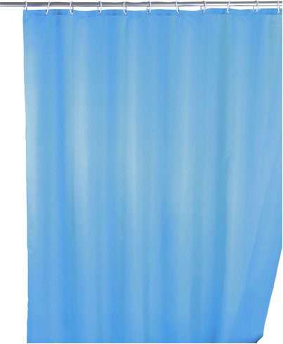 WENKO Duschvorhang »Anti-Schimmel«, BxH: 180 x 200 cm, Uni, hellblau