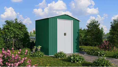 PERGART Gerätehaus »Köln II«, Metall, BxHxT: 194 x 184 x 131 cm (Außenmaße inkl. Dachüberstand) - gruen