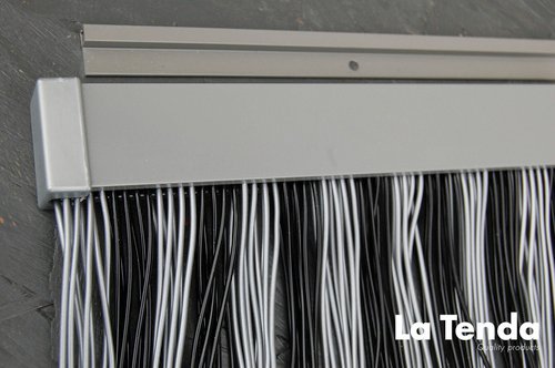 La Tenda Türvorhang, BxH: 90 cm x 210 cm, schwarz-grau, Polyvinylchlorid/Aluminium