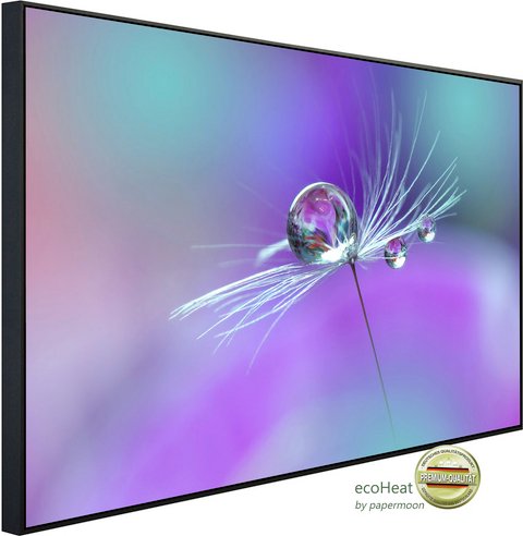Thumbnail - papermoon Infrarotheizung »EcoHeat - Wassertropfen auf Blume«, Matt-Effekt - bunt