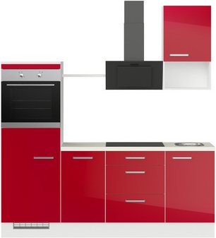 IMPULS Küchen Küchenleerzeile »IP 4050« - rot