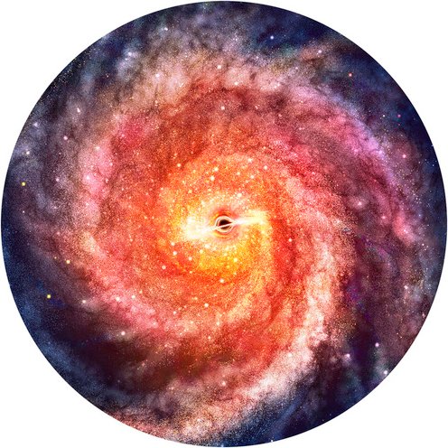 K&L Wall Art Vliestapete »Runde Vliestapete«, Aerroscape Universum Galaxie, mehrfarbig, matt - bunt