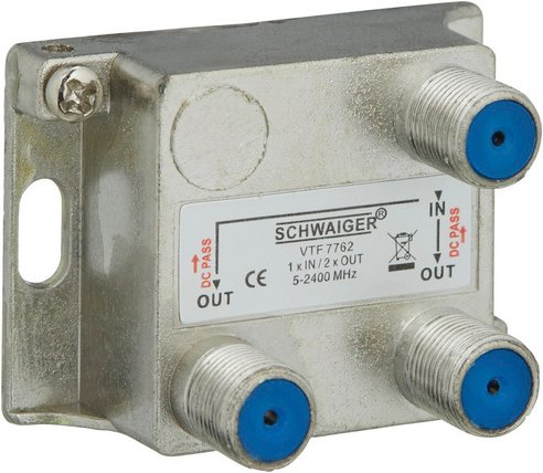 SCHWAIGER Verteiler, Silber, Metall, Fernsehgeräte, Satellitenanlagen - silberfarben