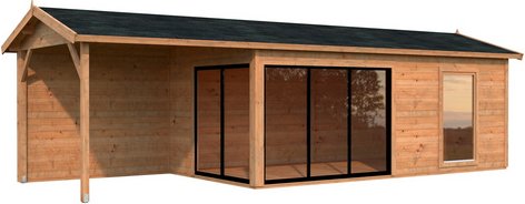 Thumbnail - PALMAKO Gartenhaus »Amanda«, Aufstellmaße BxTxH: 917 x 340 x 280 cm, tauchgrundiert, Holz - braun