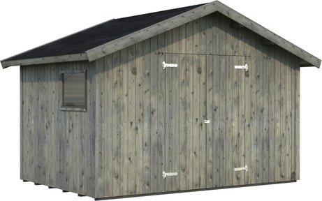 Thumbnail - PALMAKO Gerätehaus »Nils«, Holz, BxHxT: 392 x 259 x 239 cm (Außenmaße inkl. Dachüberstand) - grau