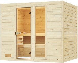 WEKA Massivholzsauna »VALIDA 4«, 6 Personen, inkl. 7,5 kW Ofen mit externer Steuerung - braun