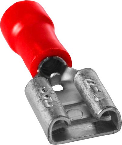 Flachsteckhülsen, Kunststoff, halbisoliert - rot