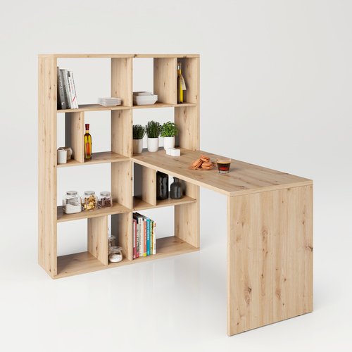 PHOENIX Raumteiler-Regal »Fortuna«, BxHxL: 112,5 x 146,6 x 34 cm, Holz - beige