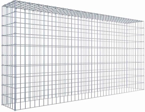 Gabiona Anbaugabione »Typ 3«, 5 Gittermatten inkl. C-Ringe, Maschenweite: 5 x 10 cm, ohne Bodengitter - silberfarben