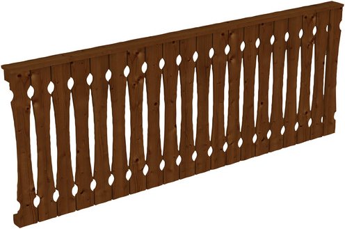 SKANHOLZ Seitenwand, B x H: 255 x 96 cm, Holz, Farbe: nussbaum