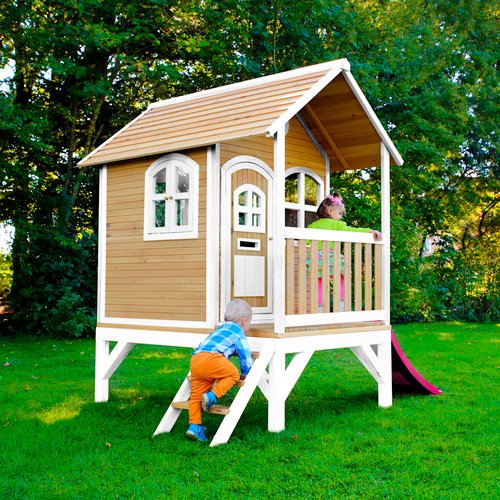 AXI Kinderspielhaus »Tom«, BxHxT: 287 x 231 x 191 cm, Holz, braun/weiß/lila