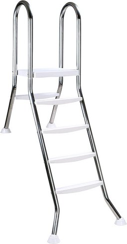 SUMMER FUN Halbhochbeckenleiter »Summer Fun«, silberfarben/weiss, für Teileinbaubecken