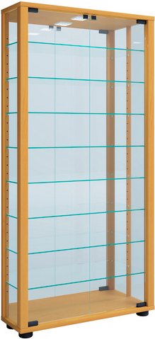 VCM Vitrine »Vitrosa«, mit LED-Beleuchtung, BxH: 59 x 114,8 cm, Holzwerkstoff/Glas - braun