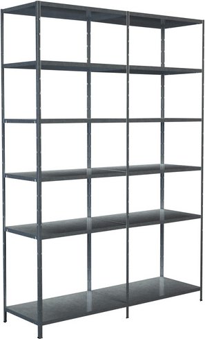 Thumbnail - SCHULTE REGALWELT Grundregal mit Anbauregal, HxBxT 230 x 160 x 50 cm, 510 kg Traglast (max.), 12 Böden - silberfarben