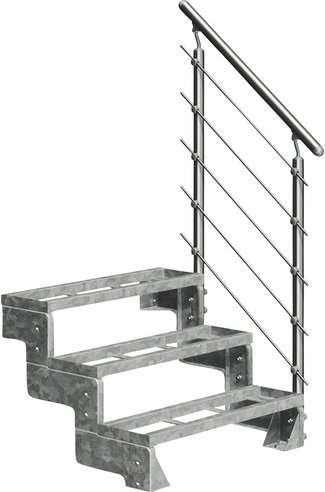 DOLLE Außentreppe »Gardentop«, 3 Einlegestufen, silber, 54 cm Geschosshöhe - silberfarben