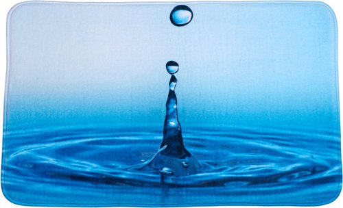 Sanilo Badteppich, blau, Polyester, mit Tropfen