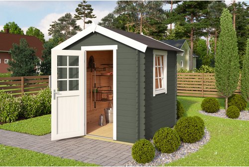 LASITA MAJA Gartenhaus »Wels«, BxHxT: 231 x 233,7 x 220 cm, grüngrau - gruen