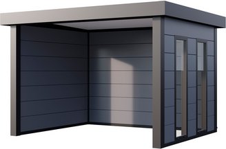 Telluria Pavillon »Singolo«, BxT: 358 x 298 cm (Außenmaß), inkl. Fenster, grau