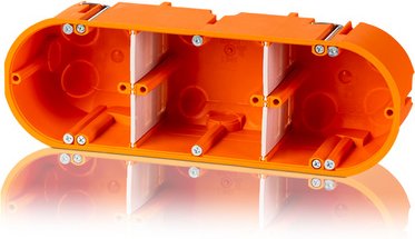 f-tronic ® Hohlwanddose, 3-fach, D.60 mm, T63 mm, Orange