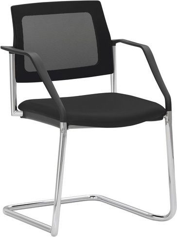 Mayer Sitzmöbel Stapelstuhl »2519«, BxHxL: 59 x 83 x 56 cm, Stahl/Stoff/Netz - schwarz