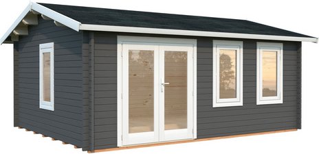 Thumbnail - PALMAKO Gartenhaus »Iris«, Aufstellmaße BxTxH: 574 x 448 x 262 cm, lackiert, Holz - grau