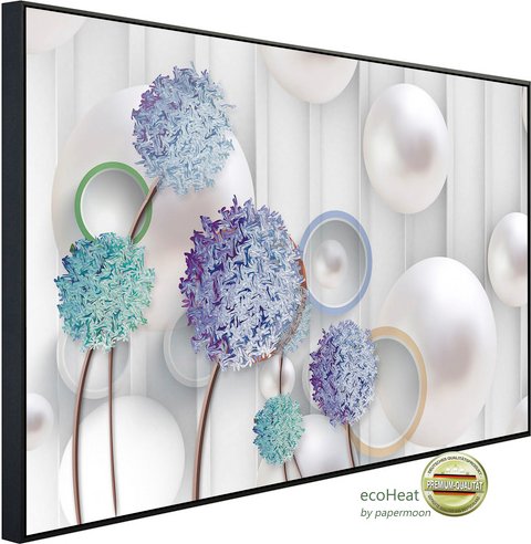 Thumbnail - papermoon Infrarotheizung »EcoHeat - Abstrakt 3D Effekt mit Blumen«, Matt-Effekt - bunt