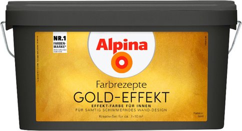 Thumbnail - ALPINA Effektfarbe »Farbrezepte Komplettset«, mit Gold-Effekt, goldfarben, 4,1 l