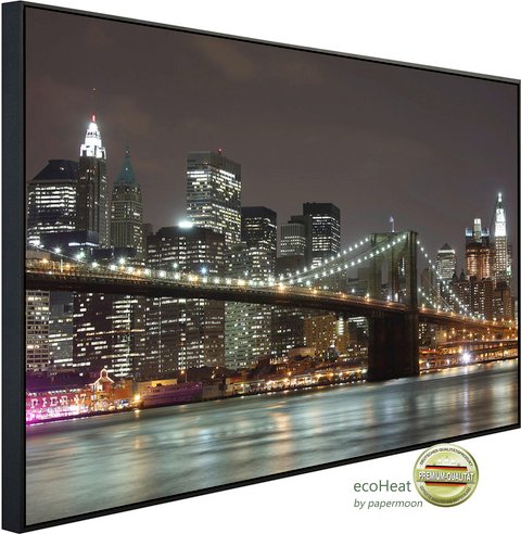Thumbnail - papermoon Infrarotheizung »EcoHeat - Manhatten Brücke«, Matt-Effekt - bunt