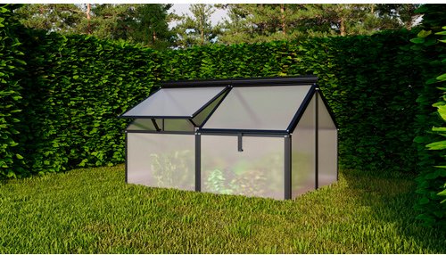 VITAVIA Frühbeet »Gaia Jumbo«, BxHxL: 83,1 x 71,9 x 119,3 cm, Aluminium/Polycarbonat (PC) - schwarz