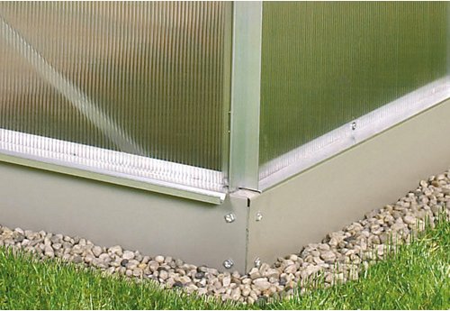 VITAVIA Fundament für Gewächshaus, verzinkter Stahl, BxL: 302 x 195 cm - silberfarben