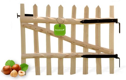 Floranica Gartentor, aus Haselnussholz, 80 cm x 100 cm, inklusive Zubehör - braun