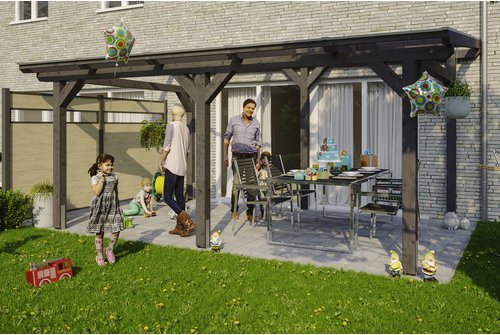 SKANHOLZ Terrassenüberdachung »Siena«, Breite: 541 cm, Dach: Polycarbonat (PC), schiefergrau