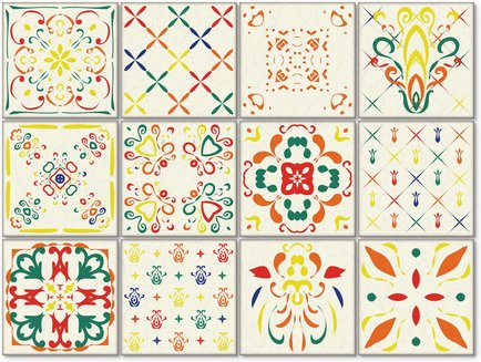 K&L Wall Art Fliesenaufkleber »Villa Kunterbunt«, selbstklebend