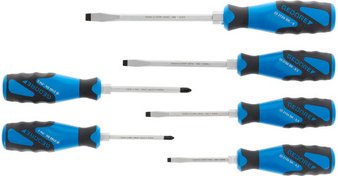 GEDORE Schraubendrehersatz, mit Schlagkappe 6-teilig - blau | schwarz