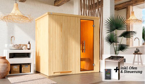 WEKA Elementsauna »HALMSTAD«, BxHxT: 194 cm x 199 cm x 144 cm - braun