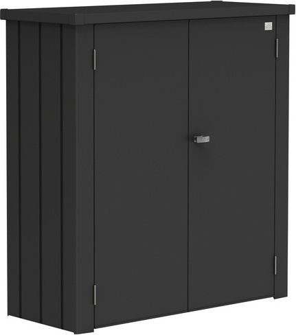 BIOHORT Terrassenschrank »Romeo«, BxHxT: 132 x 140 x 57 cm, dunkelgrau-metallic, Stahlblech