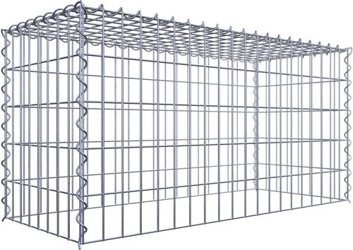 Thumbnail - Gabiona Gabione, silbergrau, Maschenweite 5 cm x 10 cm, Spirale - silberfarben