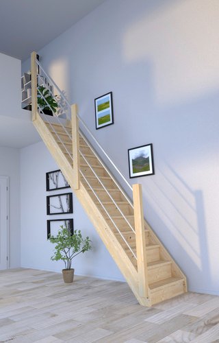 STARWOOD Raumspartreppe »Korfu«, Fichtenholz, 13 Stufen, max. Geschosshöhe 300 cm - braun